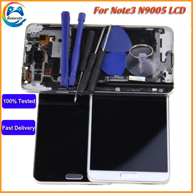 Регулировка яркости для samsung Galaxy Note 3 N900 N9005 N900A N900V N900P ЖК-дисплей с сенсорным экраном дигитайзер в сборе с рамкой
