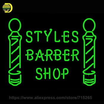 

STYLES BARBER SHOP Neon Sign For Room neon light Custom Arcade Glass Neon Light Sign Beer Bar Glass Tubes Sexy Lamp Leopard