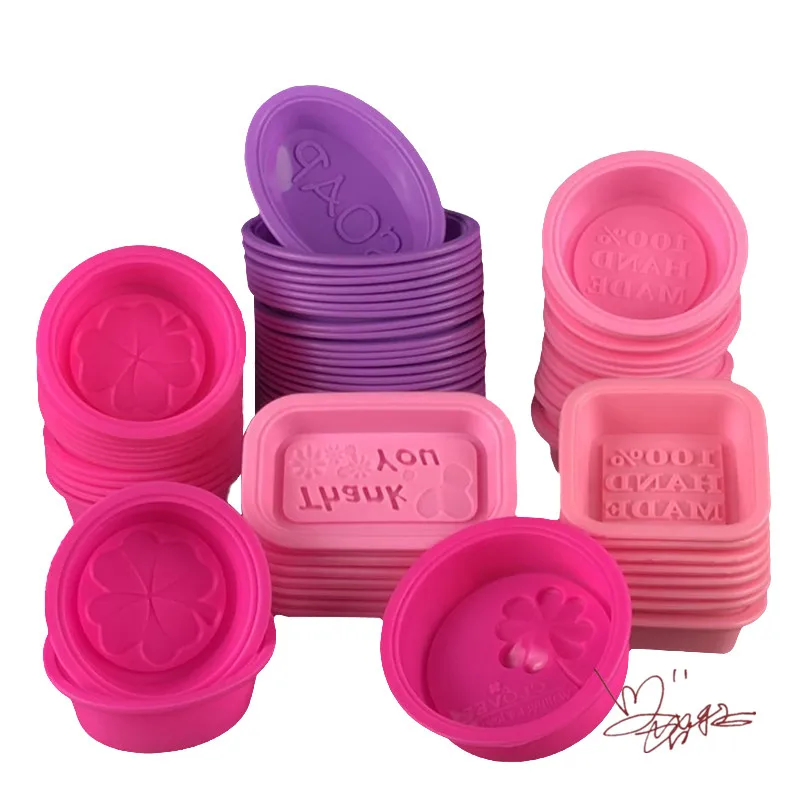 8pcs/set Silicone Round Oval Square Handmade Soap Making Mold Fondant Chocolate Cake Pudding Jelly Dessert Molds Baking Tools |