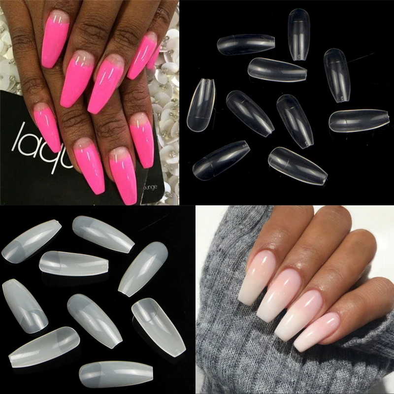 Tkgoes 5 Set Of Professional Fake Nails Long Ballerina Half French Acrylic Nail Tips Square Head False Nails Tips Transparent Nail Tips Transparent Acrylic Nail Tipsnail Tips Aliexpress