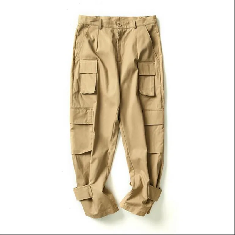 Summer cotton overalls wide leg pants men's trend casual straight tube multi-pocket trousers High quality overalls for me