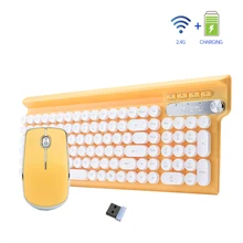 Zienstar перезаряжаемая Беспроводная игровая клавиатура и мышь с usb-приемником для Macbook, компьютера, ПК, ноутбука