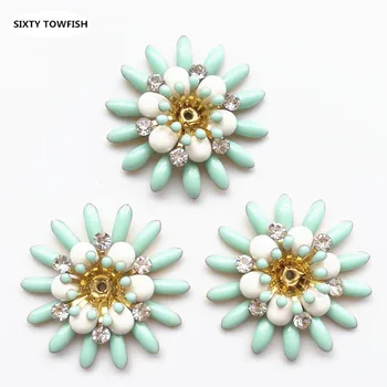 

8 Pieces/lot 29mm New Copper Filigree Clear Rhinestone Flower Slice Charms Base Setting Shoes Jewelry DIY Components Findings