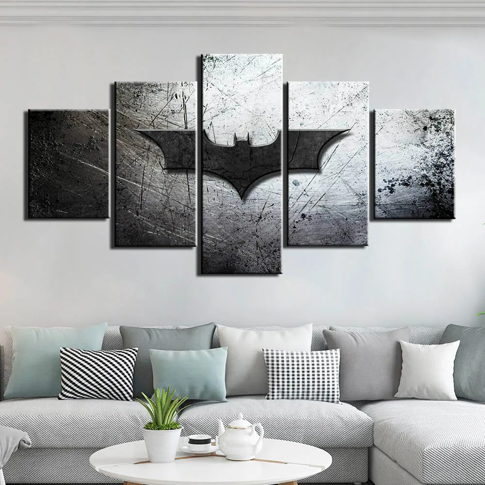 

Wall Art Modular Canvas HD Prints Posters Home Decor Pictures 5 Pieces batman movie pictures Modular Canvas poster F713