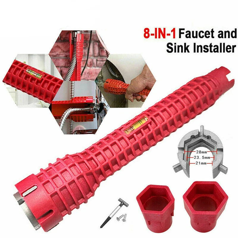 8in1 Faucet and Sink Installer,MultiPurpose Wrench Plumbing Tool for