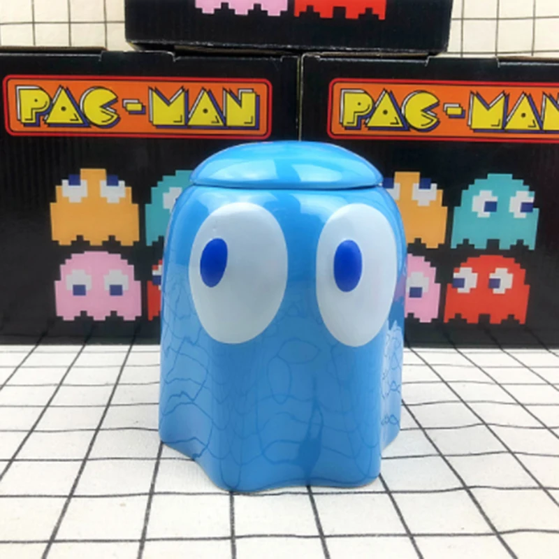 1 шт Новинка 320mL цвета: красный/желтый/синий Pacman кружка с крышкой Керамика чашку