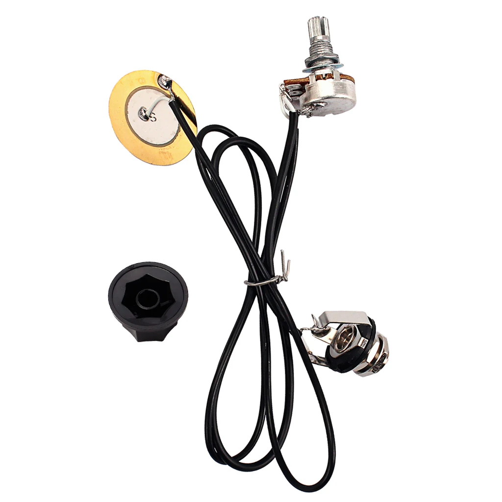 6.35mm Piezo Prewired Pickup Transducer Amp For Acoustic Guitar Violin