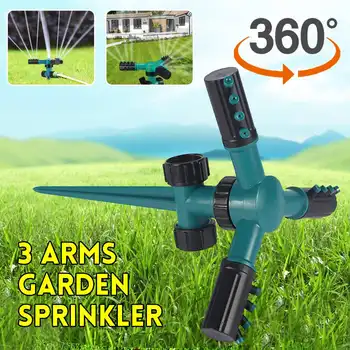 

360° Rotating 3 Arms Lawn Sprinkler Automatic Garden Water Sprinklers Lawn Irrigation Tools