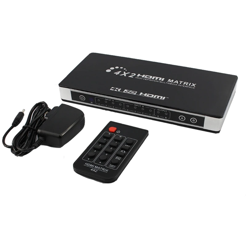 Hd 4K 1080P Hdmi матрица 4X2 переключатель сплиттер Edid Hifi с ИК-пультом дистанционного