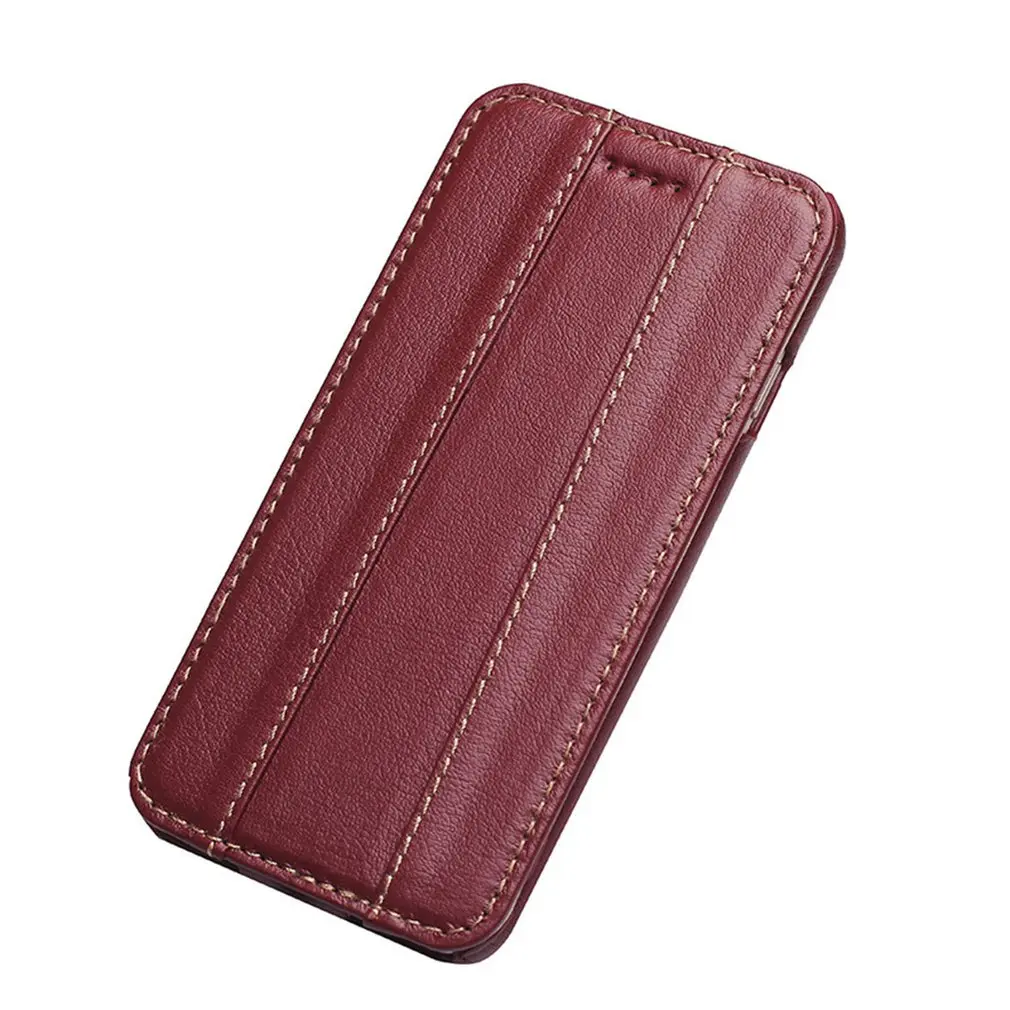 Unique Up And Down Flip Phone Cover Magnetic Leather Phone Case Wear Resistant Phone Shell Phone Holder For iPhone