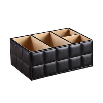 

Practical Storage Box Remote Control Makeup Holder Desk Organizer Smartphones Stationery Office Cosmetics Durable PU Leather