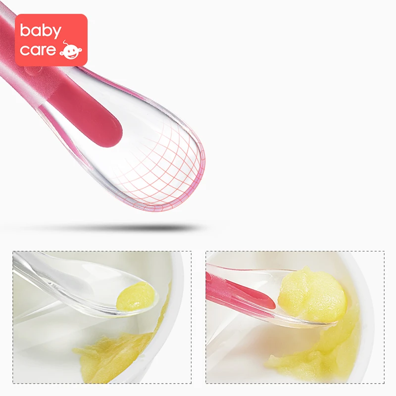 Babycare 2 шт. Набор детских ложек для новорожденных силиконовая Мягкая ложка для детей обучающая вода пищевые добавки ложка