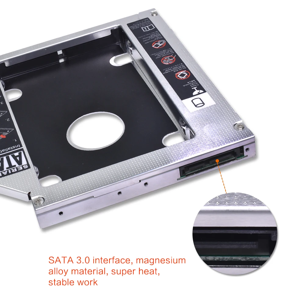 Tishric Алюминий/пластик Универсальный 12,7 мм SATA 3,0 2," HDD корпус Caddy Корпус DVD HDD Жесткий для ноутбука Optibay cd-rom