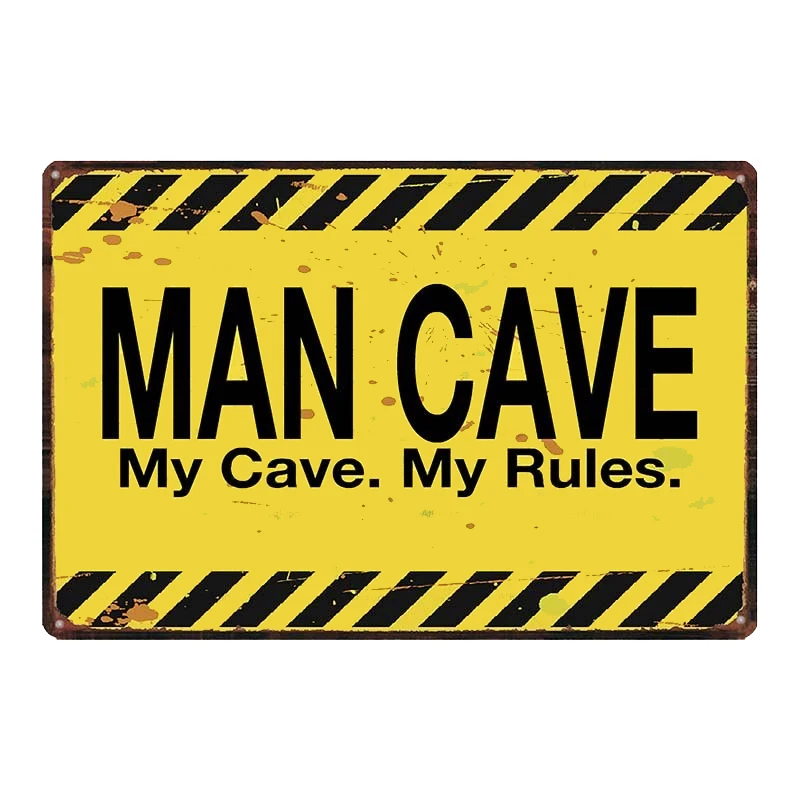 Retro Vintage 'My Garage My Rules' Metal Sign –  Small Tin For Shed/Man Cave