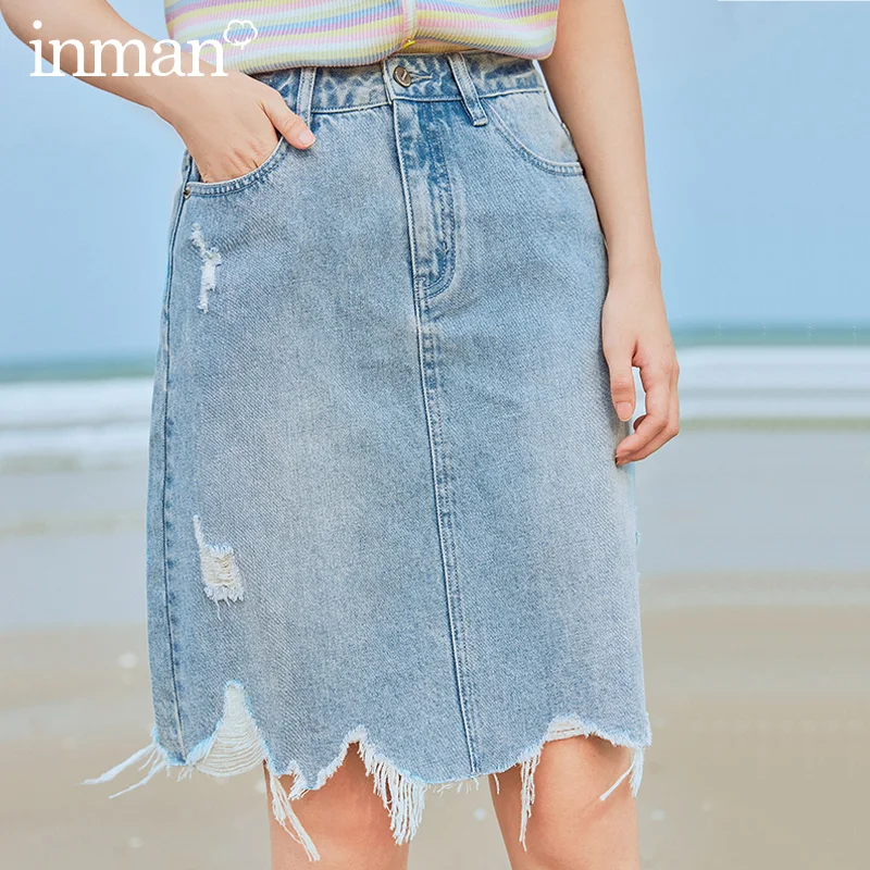 INMAN летняя модная трапециевидная юбка с высокой талией в гонконгском стиле |