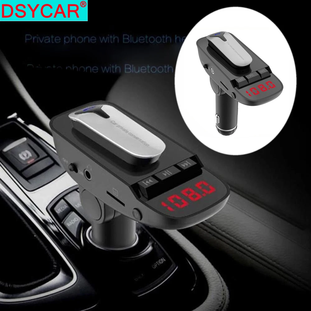 DSYCAR 1 шт. ER9 авто беспроводной Bluetooth громкой связи FM передатчик MP3 плеер с наушником
