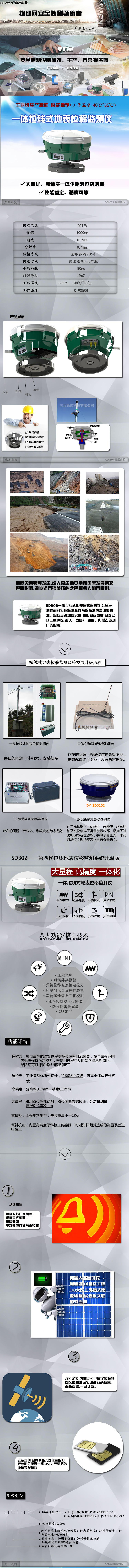 Fracture Cable Displacement Meter Sensor Surface Displacement Monitoring SD302 Low Power Consumption Outdoors