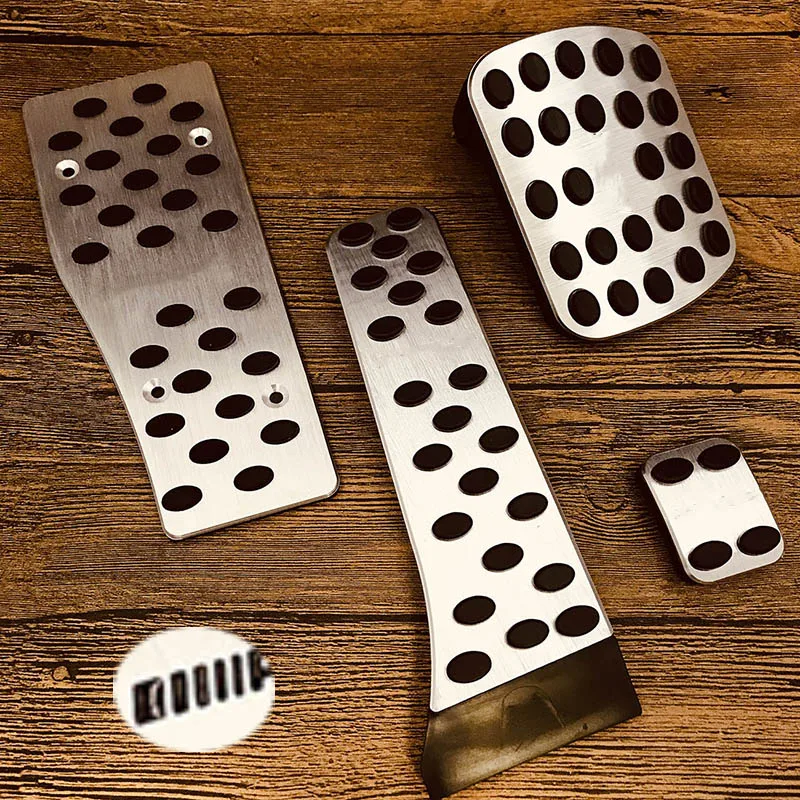 

No Drilling Brake Accelerator Footrest Aluminum Car Pedal Pads Cover Replacement for Mercedes Benz M GL R Class AMG Stainless