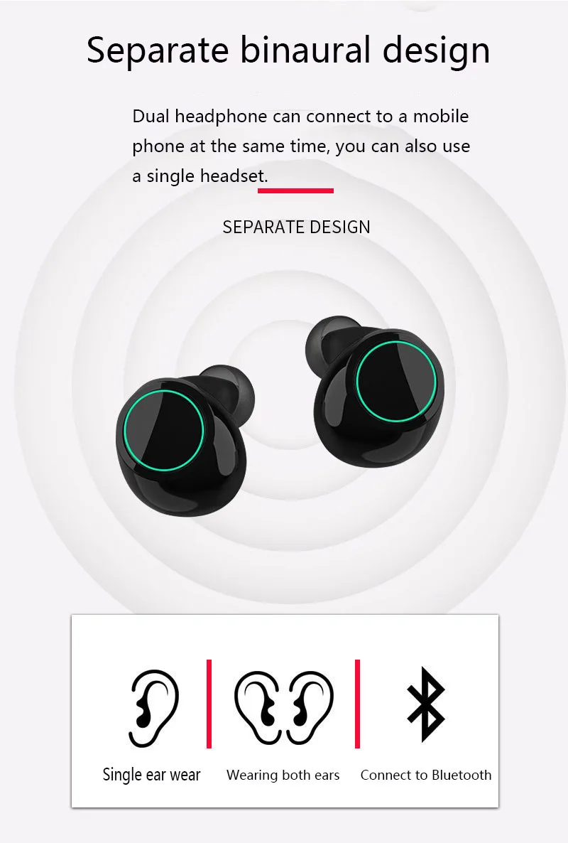 Bluetooth гарнитура капсульные наушники для мобильного телефона стерео Бас спортивные наушники для телефонов Android с зарядным устройством