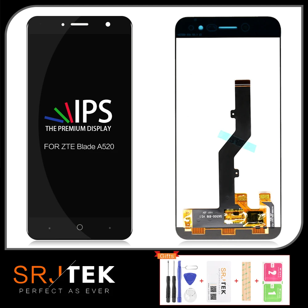 

SRJTEK Screen For ZTE Blade A520 LCD Display for A520 Screen Digitizer Touch Glass LCD Replacement Assembly with Frame 5 inch
