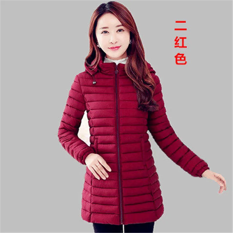 Для женщин теплая одежда зимние пальто леди тонкий Костюмы женские куртки Плюс Размеры Повседневное верхняя одежда, парки chaqueta mujer Для женщин пуховая куртка - Цвет: Красный