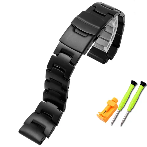 Stainless Steel Watchband for PROTREK Casio PRG-260 PRG-270 PRG-550 PRW-3500/2500/5100 Watch Band Strap Silver Black 18mm