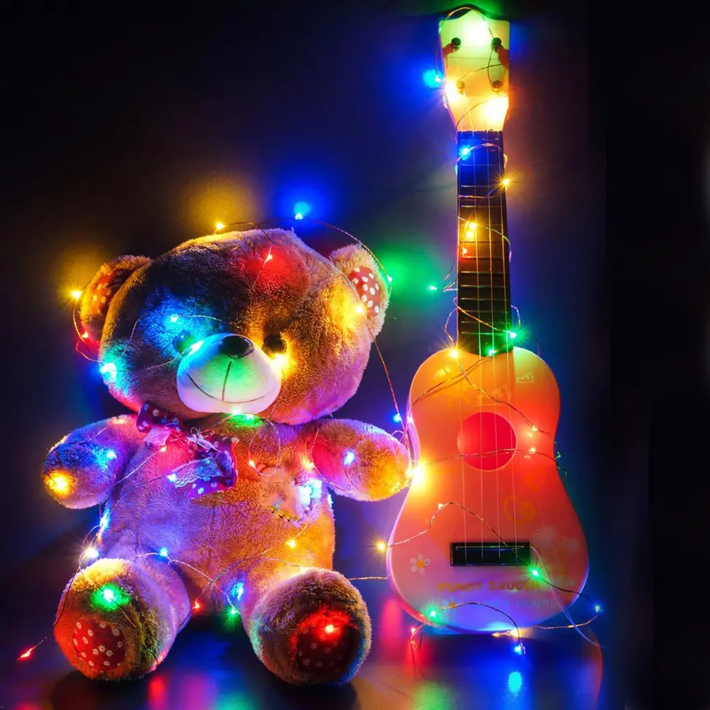 5 метров, 50 светильник, батарейный блок, медная проволока, праздничный декоративный светильник s, светильник на рождественскую елку s, светодиодный светильник с серебряной линией s