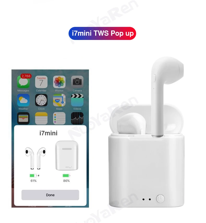 I7-Mini TWS всплывающие Беспроводные Bluetooth 5,0 наушники двойные наушники с зарядной коробкой микрофон спортивные для xiaomi huawei Phone PK i7s