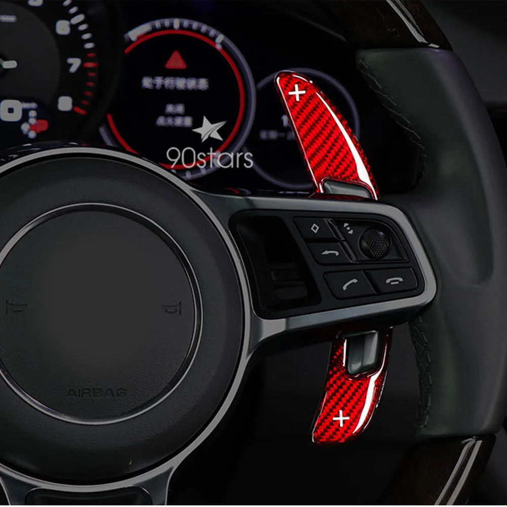 Карбоновые переключатели передач на руль для Porsche Macan 718 911 997 996 Panamera Cayenne GTS 918 Spyder
