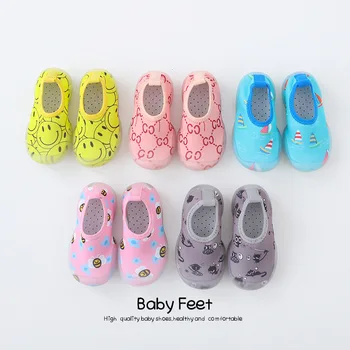 

Baby Walking Shoes First Walkers Smile Print Shoes Breathable Infant Toddler Shoes Soft Bottom Comfortable Non-slip