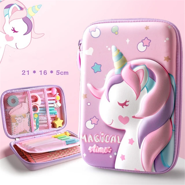 Kawaii Unicorn Pencil Cases Case Astuccio School Supplies Cute Stationery Licorne Etui Piorniki Material Escolar Trousse Scolair Licorne