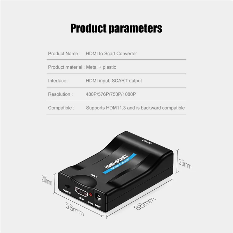 1080p HDMI конвертер/переходник в scart приемник HD tv DVD аудио высококлассные конвертер Кабель-адаптер 2 модели HDMI 1,4 Переходник HDMI-scart адаптер