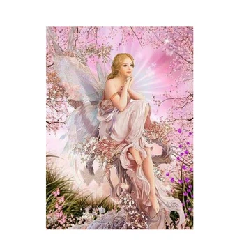 

GATYZTORY 5d DIY Diamond Painting Flower Fairy Cross Embroidery Full square hobby Pattern Home Decor