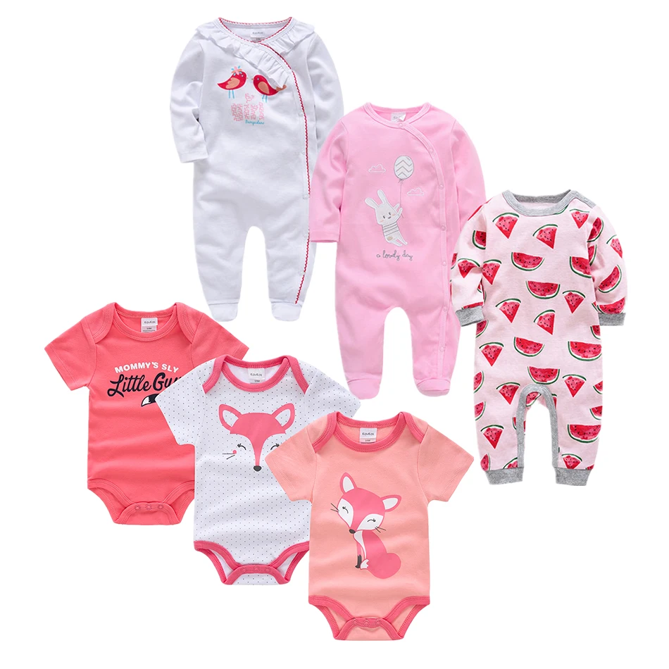 Uniesx/Детские комбинезоны для новорожденных, комплекты одежды, 6 шт./партия, детские комбинезоны из хлопка, Roupa De Bebe, комплект одежды для маленьких мальчиков и девочек - Цвет: PHY2101