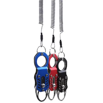 

Fish Grip Outdoor Portable Lock Fishing Tackle Tools Fish Lip Clip Folding Gripper Ultra Light Weight With Retention Rope