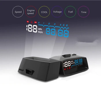 

ActiSafety 4F Car OBDII HUD OBD2 Auto Head Up Display KM/H MPH Overspeed Warning Windshield Projector Vehicle Voltage Alarm