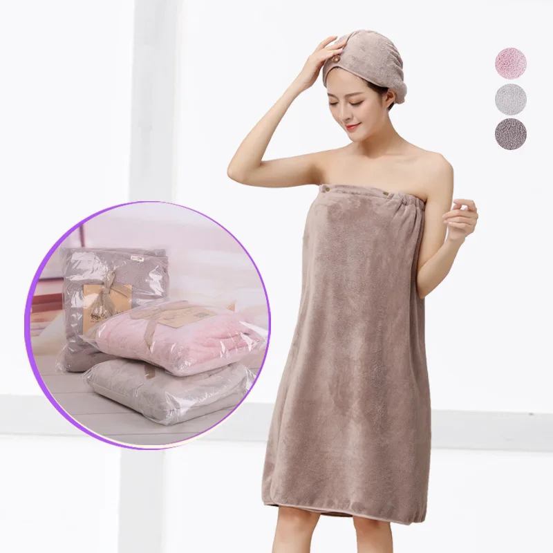 

-Arirang Coral Velvet 140*70 Bath Skirt Not Shed Women's Household Beauty Salon Wrap-around Bath Peri