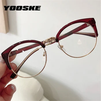 

YOOSKE Vintage Cat Eye Glasses Frames Women Eyeglasses Clear Optical Frame Anti-Radiation Fake Spectacles