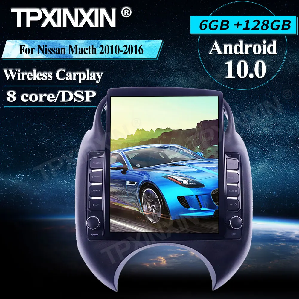 

For Nissan Macth 2010-2016 Android 10 128G Wireless Carplay Touch screen Stereo Receiver Car GPS Navigation Radio player Radio