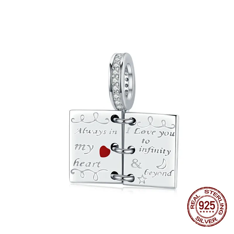 Настоящее серебро 925 пробы любовь ожерелье с надписью fit Pandora браслет Шарм для женщин Роскошные ювелирные изделия подарок