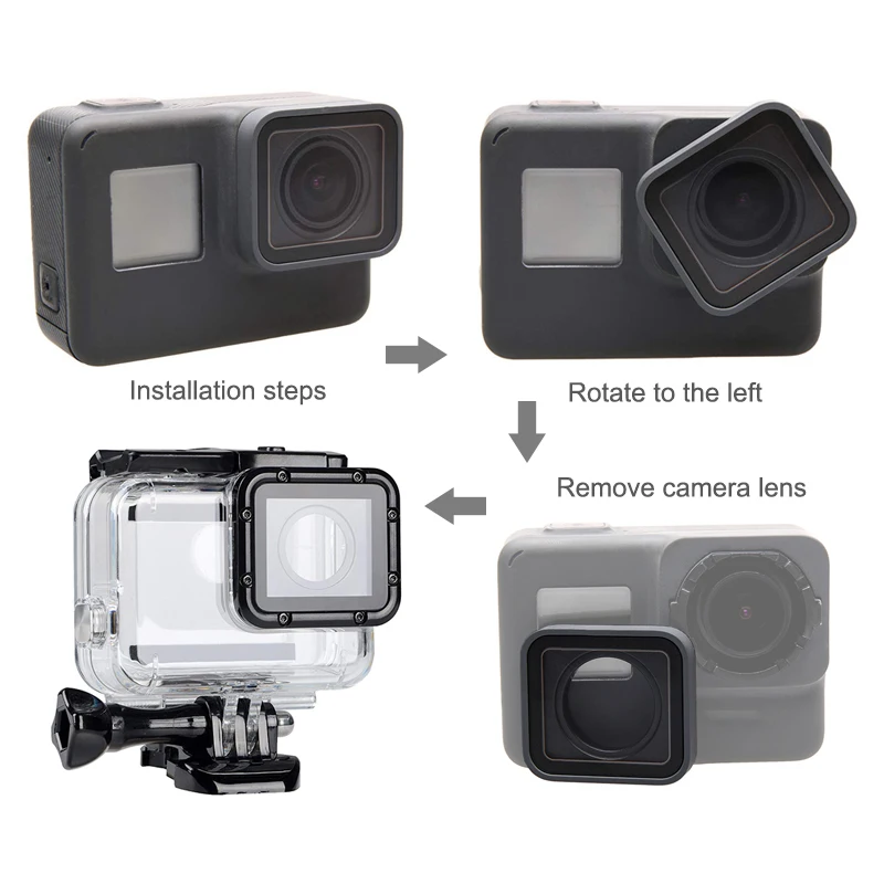 40 м водонепроницаемый чехол с фильтром для дайвинга для GoPro Hero 7 6 5 черная экшн-камера защита под водой аксессуары