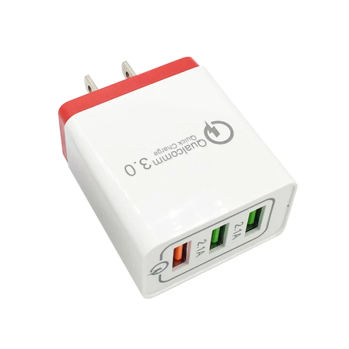 Адаптер быстрого зарядного устройства 3 usb-порта QC3.0 блок вилки соединителя 2.1A/25 Вт для путешествий EU/US OUJ99