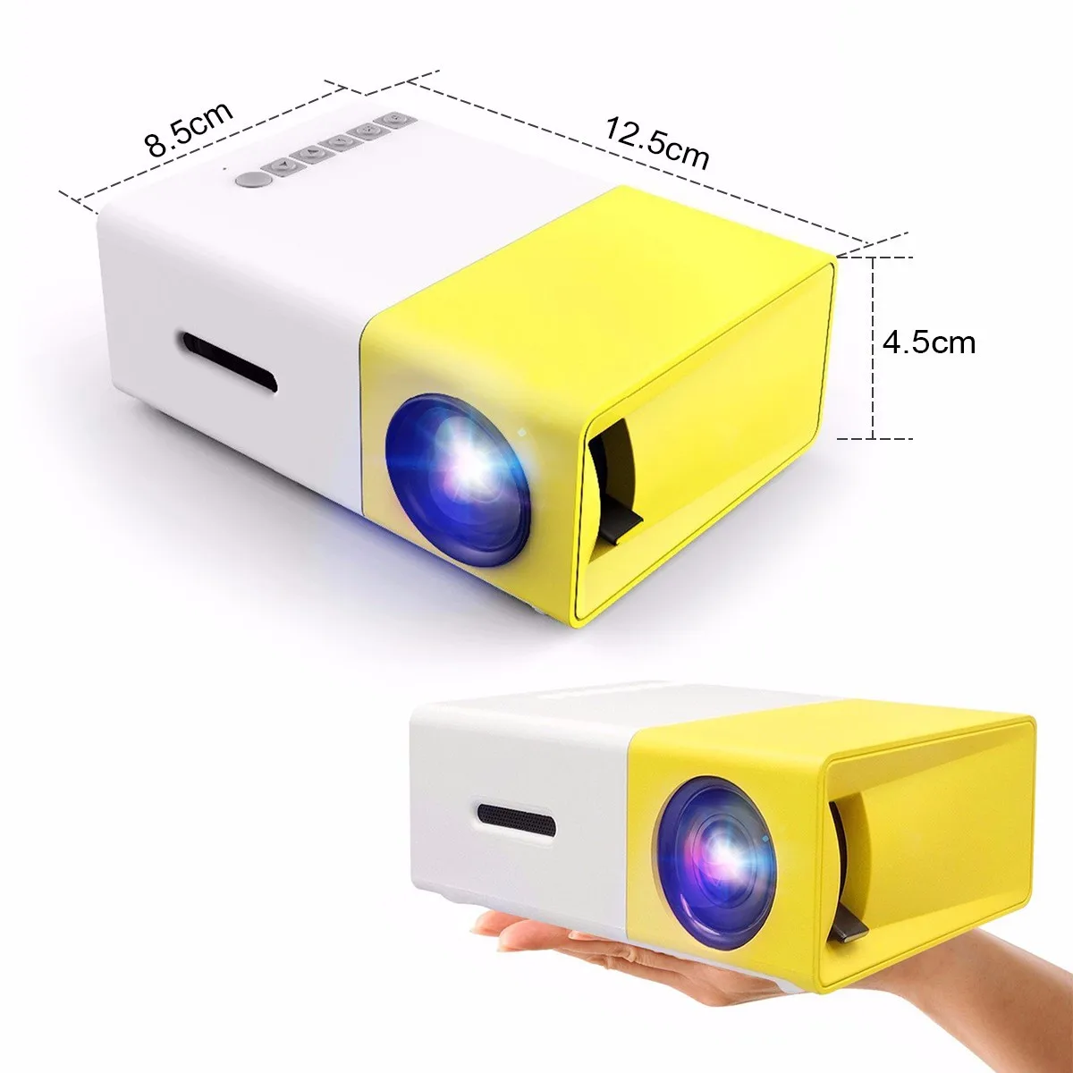 YG-300 LCD LED Projector 400-600 Lumens 320x240 800:1 Support 1080P Portable Office Home Cinema