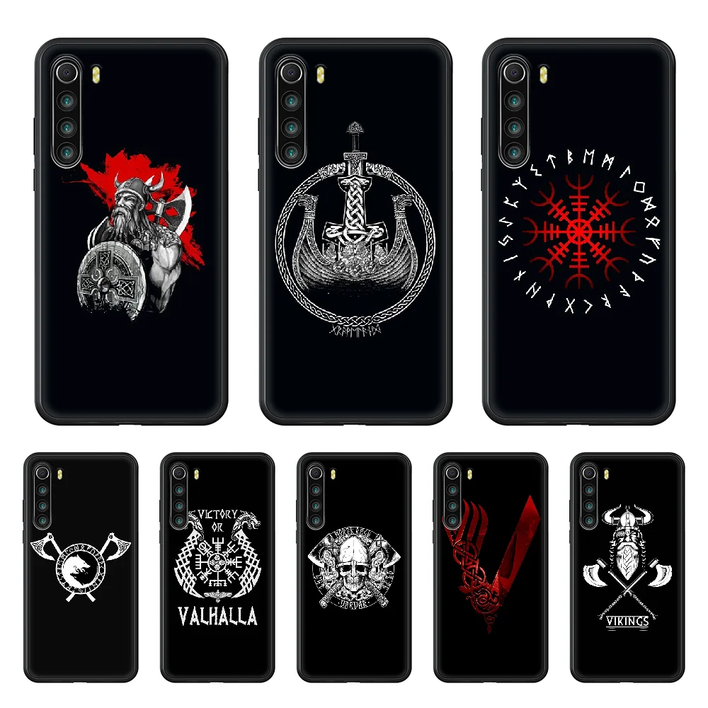 Ragnar Lothbrok Vikings чехол для телефона xiaomi Redmi note 4 5 6 7 8 A T X Plus Pro черный бампер