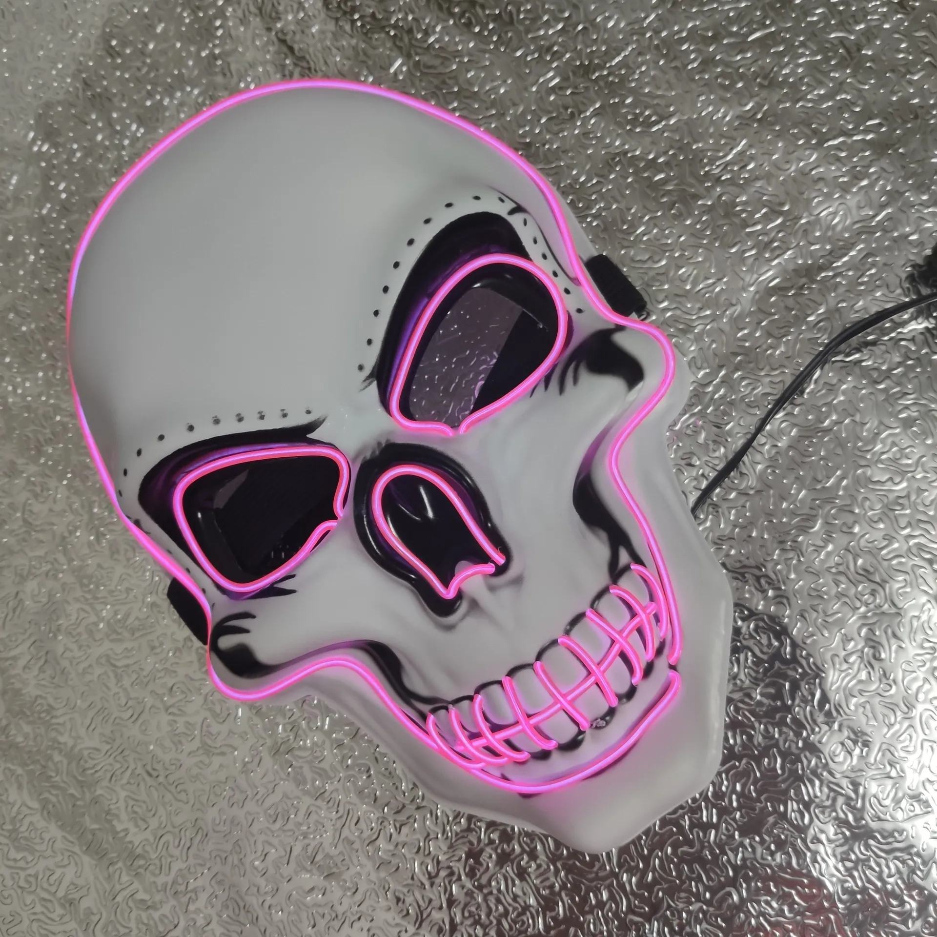 СВЕТОДИОДНЫЙ Световой Маска Черепа Цепочки и ожерелья ужас COS Хэллоуин холодной светильник Люминесцентная маска Marshmello маска мяч