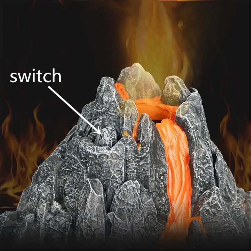 Моделирование вулкана Модель Спрей красный светильник поезд динозавр модель игрушки аксессуары