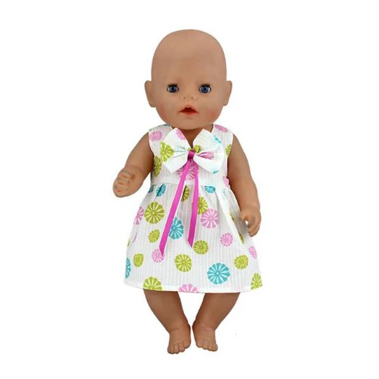 Популярное платье, кукольная одежда, 17 дюймов, 43 см, кукольная одежда, костюм для новорожденных, подарок на день рождения