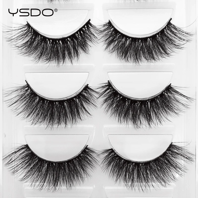 Natural Mink False Eyelashes 5 Pairs Thick Makeup Lashes