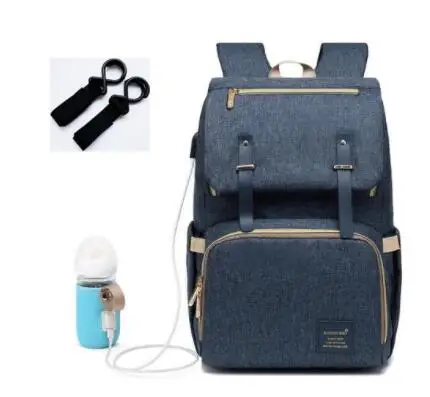 Сумка для подгузников, рюкзак папы для мам, сумка для детских колясок, водонепроницаемая сумка Оксфорд, сумка для пеленки для ухода, сумка, наборы, зарядка через USB, держатель - Цвет: D