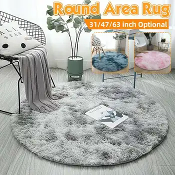 

Fluffy Round Rug Carpets for Living Room Decor Faux Fur Rugs Kids Room Long Plush Rugs for Bedroom Shaggy Area Rug Modern Mats